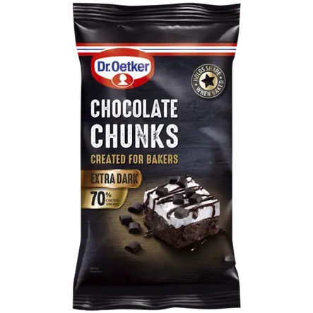Dr. Oetker Extra Dark 70% Chocolate Chunks (2 Packs)