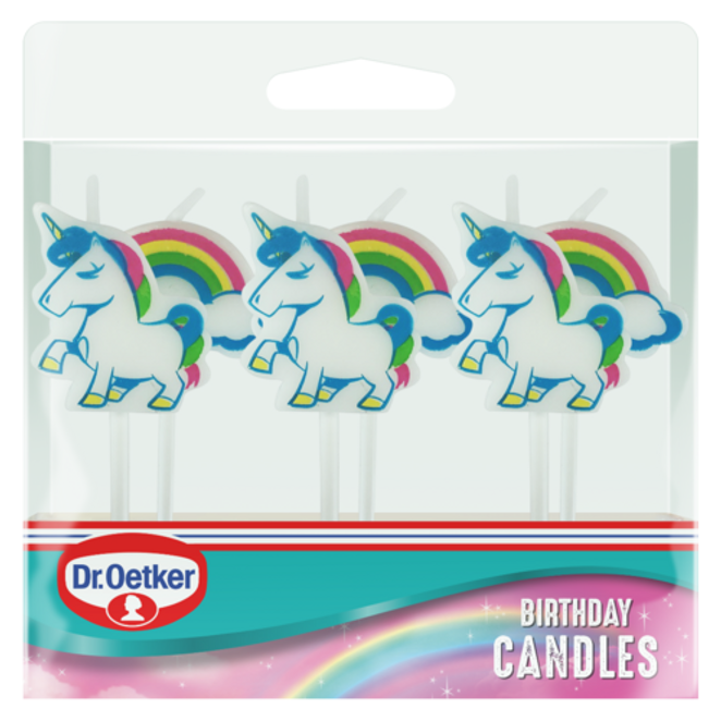 Dr. Oetker Unicorn and Rainbow Birthday Candles