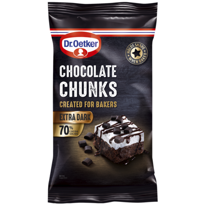Dr. Oetker Extra Dark 70% Chocolate Chunks